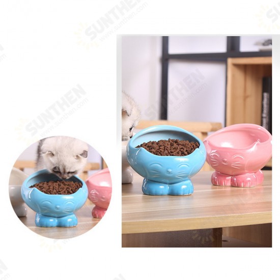 Cats Feeding Pet Bowl Food Ceramic Bowl Puppy Dogs Snack Water Feeder