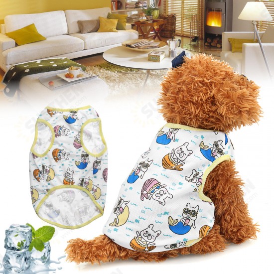 Dog Clothes Comfortable Breathable Summer Cooling Pet Clothes Pet T-shirt-S/M/L/XL