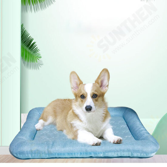 Dog Cooling Mat Summer Breathable Ice Silk Pet Cat Mattress Pet Sleeping Mat