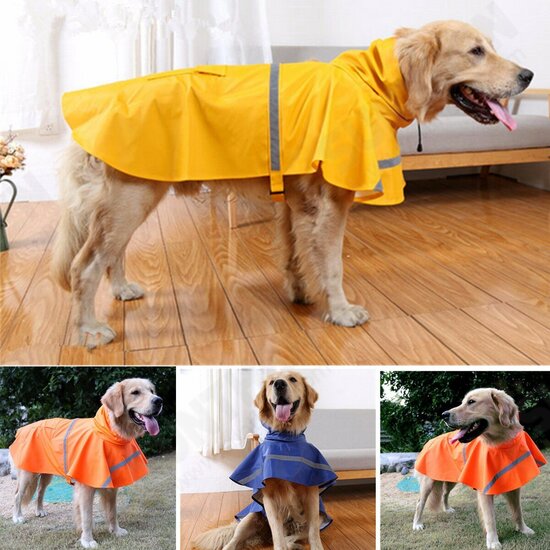 Dog Raincoat Waterproof Hooded Jacket Slicker Poncho for Yorkie Poodle Bichon Pomeranian Schnauzer Corgi