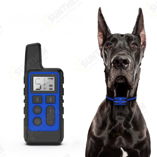 Dog Training Collar 500M Remote Control USB Rechargeable Waterproof Shock Electric Collar Anti Barking Device