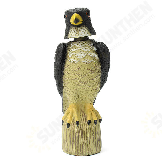 Fake Owl Hunting Shooting Decoy Deterrent Repeller Decor With Head Move in Wind