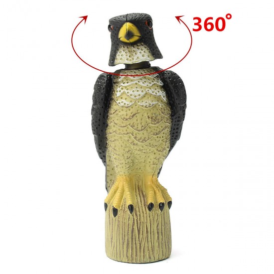 Fake Owl Hunting Shooting Decoy Deterrent Repeller Decor With Head Move in Wind