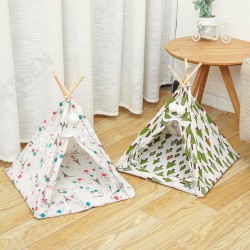 Foldable Linen Pet Bed Tent Dog House Bed Washable Puppy Cat Play Indoor Teepee Mat Foldable Linen Pet Bed Tent Dog House Bed Washable Puppy Cat Play Indoor Teepee Mat