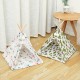 Foldable Linen Pet Bed Tent Dog House Bed Washable Puppy Cat Play Indoor Teepee Mat