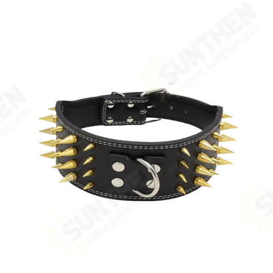 Four Rows of Black Nail Anti-bite Tactical Collar Large Pet Dog Chain Hunting Dog Supplies