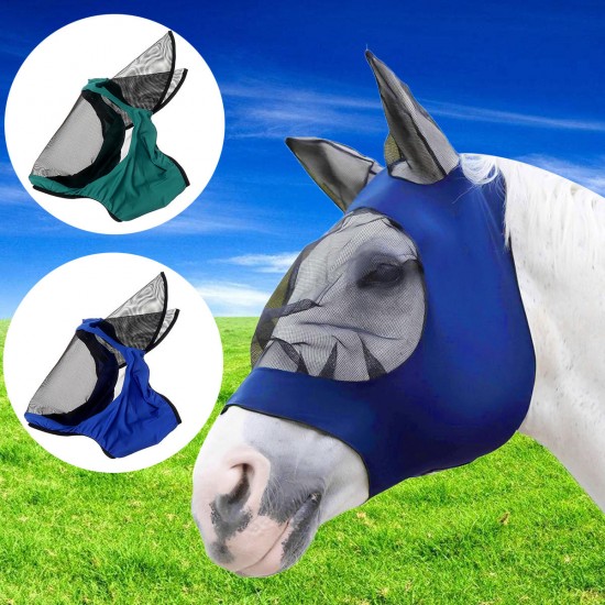 Full Face Anti UV Anti Fly Horse Mask Ear Cover Armour Mesh