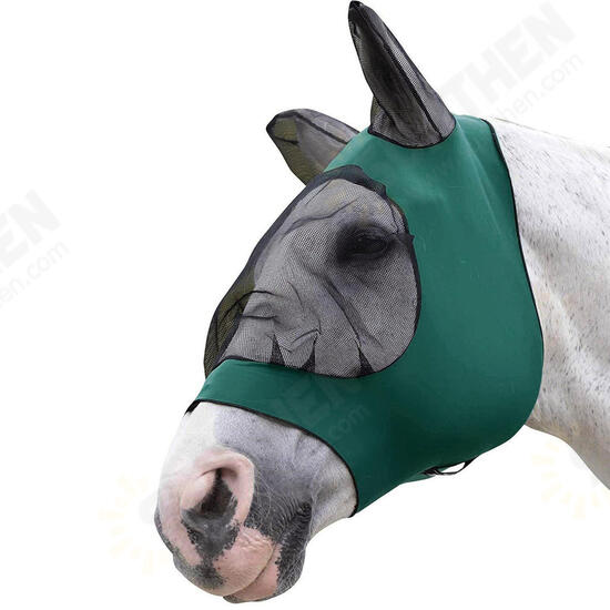 Full Face Anti UV Anti Fly Horse Mask Ear Cover Armour Mesh