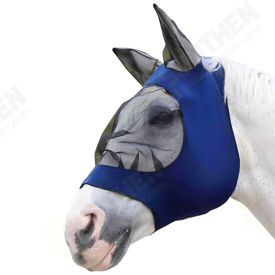 Full Face Anti UV Anti Fly Horse Mask Ear Cover Armour Mesh