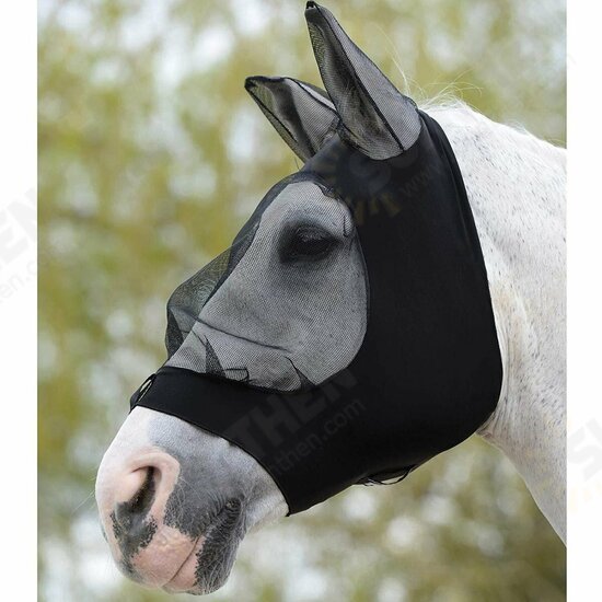 Full Face Anti UV Anti Fly Horse Mask Ear Cover Armour Mesh