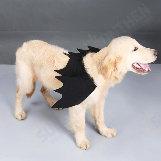 Halloween Cat Bat Wings Collar Harness Decor Puppy Pet Cat Black Bat Dress Up Funny Wing Cat Clothes