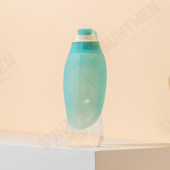 560ml Portable Pet Water Bottle Silicone Leaf Pet Dog Bottles Bowl