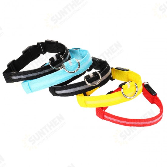 LED Adjustable Pet Collar USB Rechargeable Luminous Dog Collar Necklace Dog Supplies Outdoor Hunting