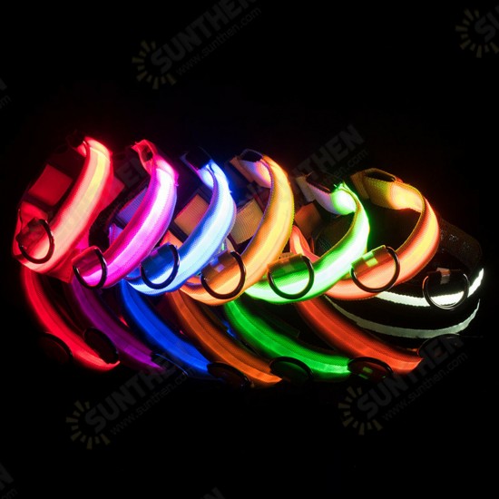 LED Adjustable Pet Collar USB Rechargeable Luminous Dog Collar Necklace Dog Supplies Outdoor Hunting