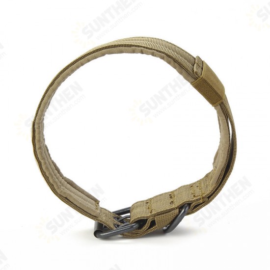 Nylon Tactical Dog Collar Dog Traction Rope Adjustable Training Dog Pet Collar With Metal D Ring Buckle