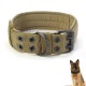 Nylon Tactical Dog Collar Dog Traction Rope Adjustable Training Dog Pet Collar With Metal D Ring Buckle