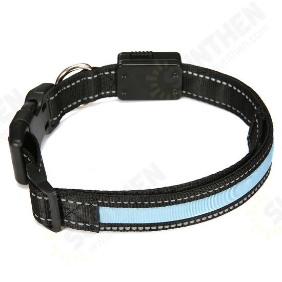 Outdoor Nylon LED Pet Dog Collar Night Safety Anti-lost Flashing Glow Collars Supplies