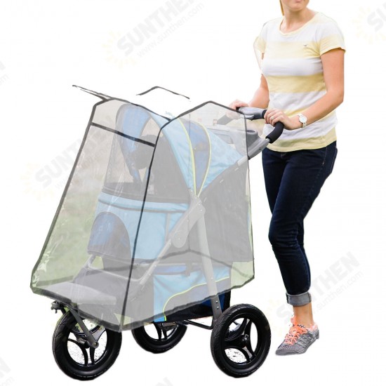PE+EVA Transparent Dog Stroller Cover Foldable Rainproof Windproof Pet Pushchair Pram Cover PE+EVA Transparent Dog Stroller Cover Foldable Rainproof Windproof Pet Pushchair Pram Cover