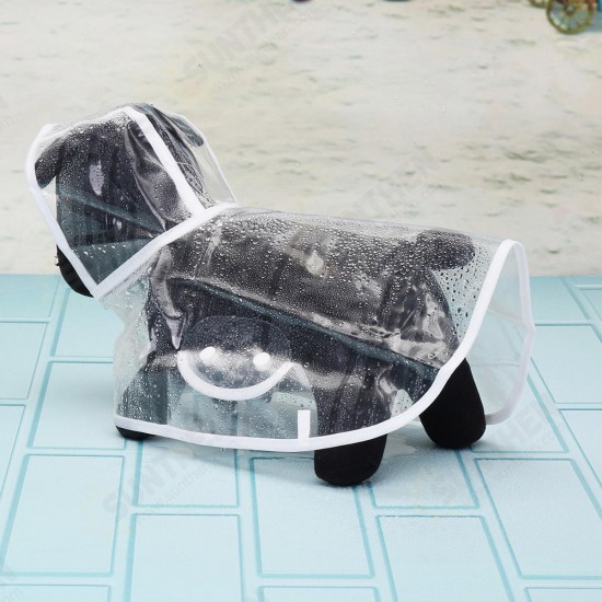 PU Pet Clothes Waterproof Light Dog Raincoat Transparent PVC Rain Coat With Hood