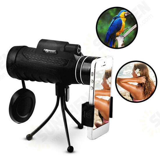 40X60 Monocular Hunting Optic Len Telescope HD Night Vision With Tripod Phone Clip