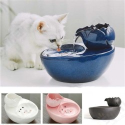 Pet Cat Dog Auto Circulating Water Dispenser Filter Ceramic Lotus Fountain Drinking Pet Cat Dog Auto Circulating Water Dispenser Filter Ceramic Lotus Fountain Drinking