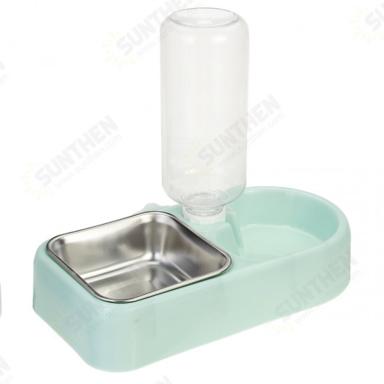 Pet Food Bowl Double Use Automatic Water Feeder Dog Cat Dispenser Bottle Drinking Fountain Pet Food Bowl Double Use Automatic Water Feeder Dog Cat Dispenser Bottle Drinking Fountain