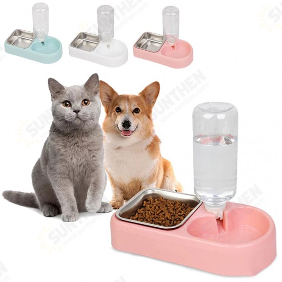 Pet Food Bowl Double Use Automatic Water Feeder Dog Cat Dispenser Bottle Drinking Fountain Pet Food Bowl Double Use Automatic Water Feeder Dog Cat Dispenser Bottle Drinking Fountain