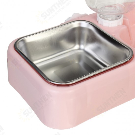 Pet Food Bowl Double Use Automatic Water Feeder Dog Cat Dispenser Bottle Drinking Fountain Pet Food Bowl Double Use Automatic Water Feeder Dog Cat Dispenser Bottle Drinking Fountain