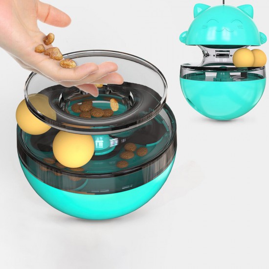 Pet Interactive Tumbler Toy Leaking Food Ball Toy Cat Stick Turntable Toy Funny Pet Training Tool