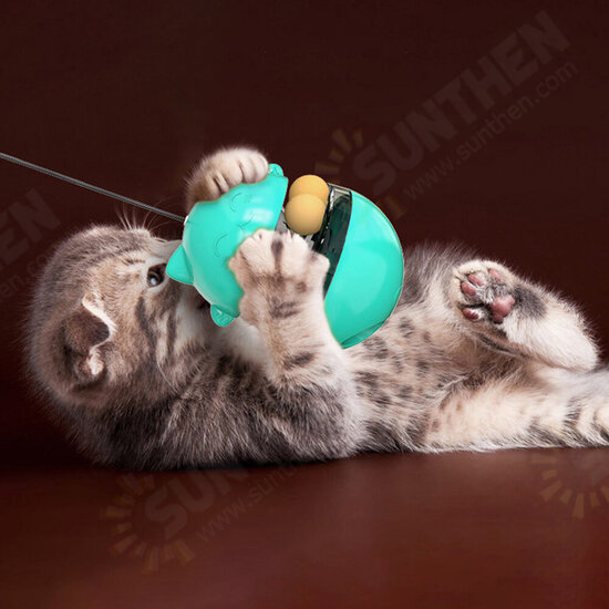 Pet Interactive Tumbler Toy Leaking Food Ball Toy Cat Stick Turntable Toy Funny Pet Training Tool