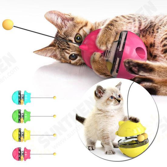 Pet Interactive Tumbler Toy Leaking Food Ball Toy Cat Stick Turntable Toy Funny Pet Training Tool