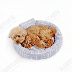 Pet Kennel Cat Dog Soft Comfortable Round Cushion Bed Winter Warm with Pillow Pet Kennel Cat Dog Soft Comfortable Round Cushion Bed Winter Warm with Pillow