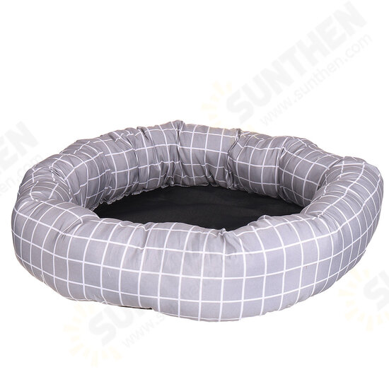 Pet Kennel Cat Dog Soft Comfortable Round Cushion Bed Winter Warm with Pillow