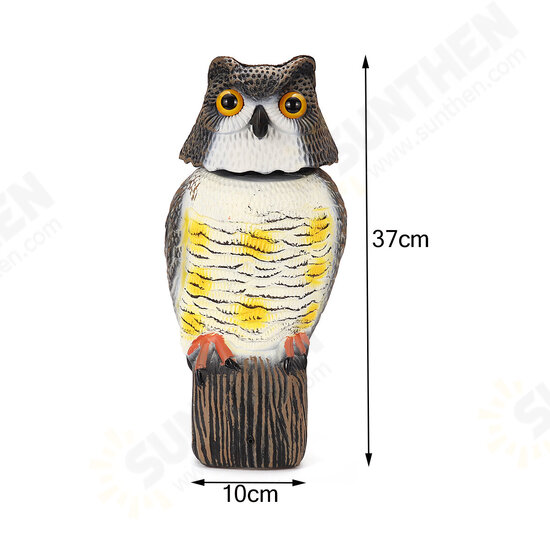 Plastic Simulation Owl Bird Scarer Deterrent Repeller Garden Weed Pest Statue Outdoor Hunting Decoy