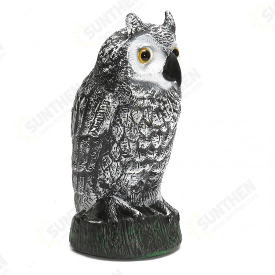 Plastic Standing Fake Owl Hunting Decoy Deterrent Scarer Repeller Garden Decor