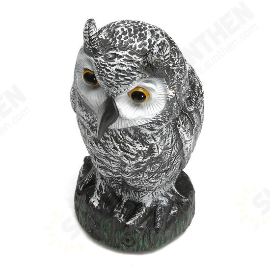 Plastic Standing Fake Owl Hunting Decoy Deterrent Scarer Repeller Garden Decor