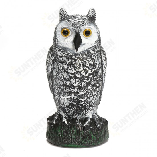 Plastic Standing Fake Owl Hunting Decoy Deterrent Scarer Repeller Garden Decor