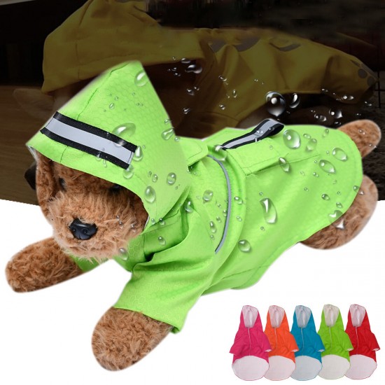Puppy Dog Raincoat Hooded Jacket Waterproof Poncho for Yorkie Poodle Bichon Pomeranian Schnauzer Corgi