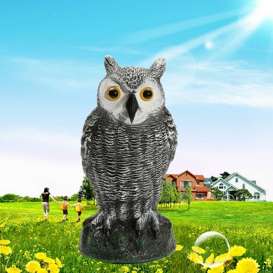 Realistic Bird Scarer Owl Decoy Repellent Pest Scarecrow Outdoor Garden Yard