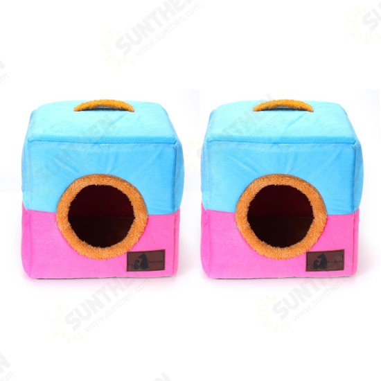 Soft Cosy Igloo Cave Warm Pet Bed Dog / Puppy / Cat / Kitten Cube House Pet Bed