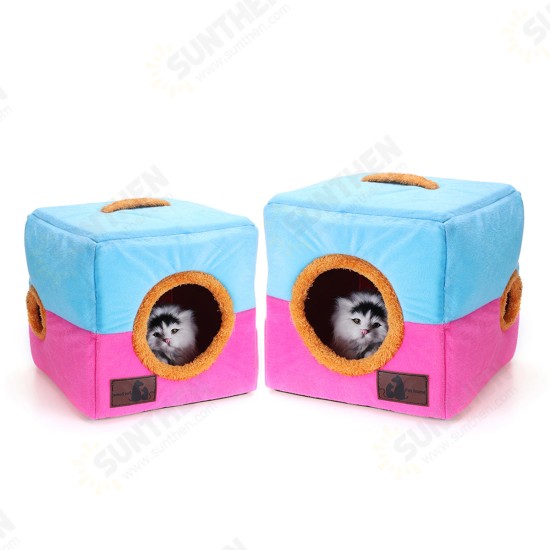 Soft Cosy Igloo Cave Warm Pet Bed Dog / Puppy / Cat / Kitten Cube House Pet Bed