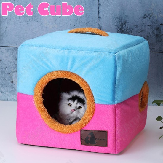 Soft Cosy Igloo Cave Warm Pet Bed Dog / Puppy / Cat / Kitten Cube House Pet Bed