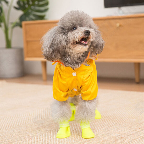 Waterproof Pet Dog Rain Coat Hooded Raincoat Clothes Puppy Costume Jacket Hoodie