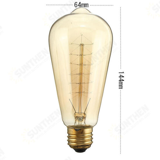 40W E27 ST58 Edison Bulb Antique Filament Lamp Retro Vintage Light 220V/110V