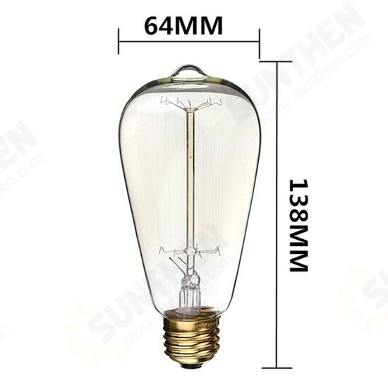 4PCS AC110V E27 60W ST64 A19 Edison Vintage Incandescent Light Bulb for Indoor Home