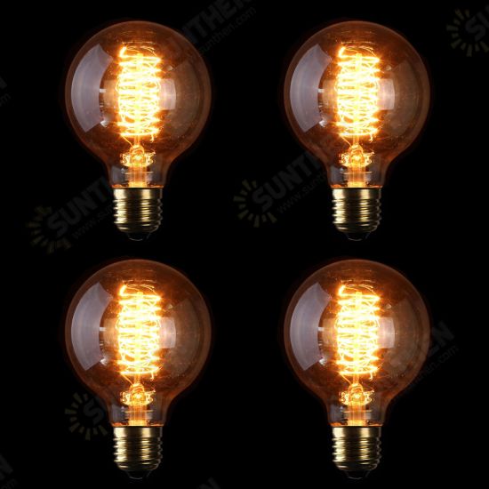 4PCS E26 G80 60W AC110V 64A Warm White Retro Amber Edison Incandescent Light Bulb for Home