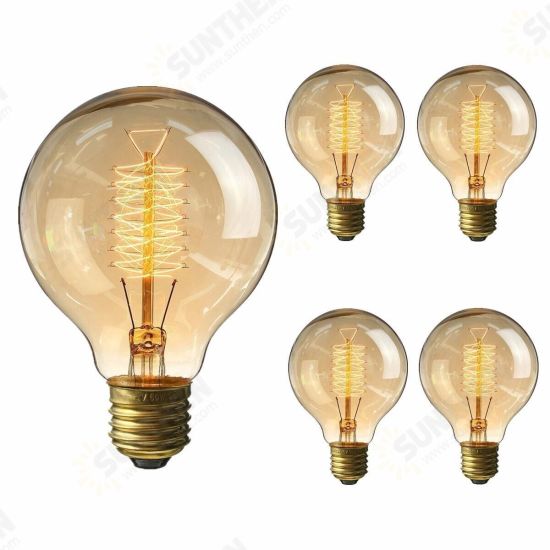 4PCS E26 G80 60W AC110V 64A Warm White Retro Amber Edison Incandescent Light Bulb for Home