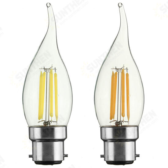 B22 C35 4W COB White/Warm White Filament Bulb Edison Retro Glass Lamp Non-Dimmable AC 220V