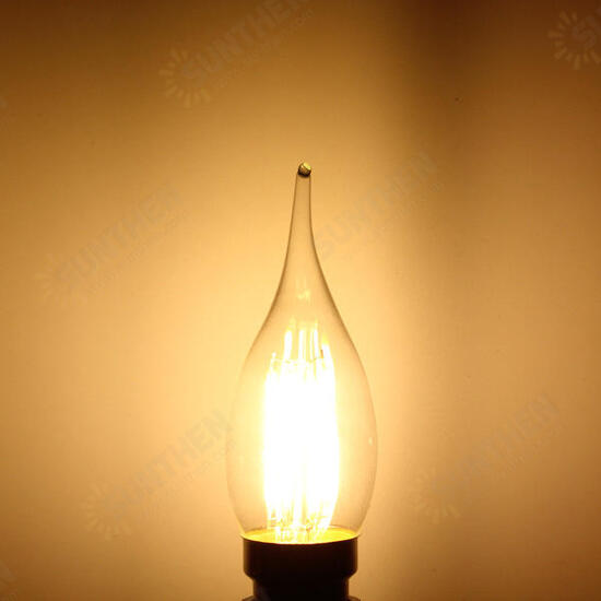 B22 C35 4W COB White/Warm White Filament Bulb Edison Retro Glass Lamp Non-Dimmable AC 220V