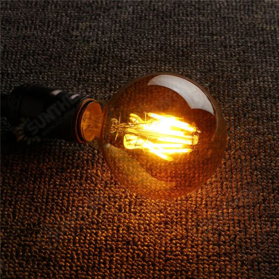 B22/E27 Dimmable G80 LED 6W Vintage Globe Cage Edison Filament Light Bulb Lamp AC220V